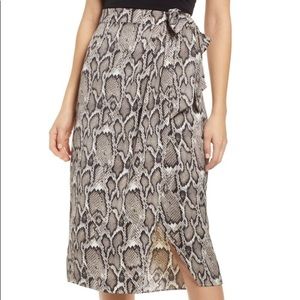 Savvy Snakeskin Print Wrap Skirt